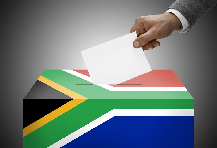 Ballot box painted into national flag colors – South Africa